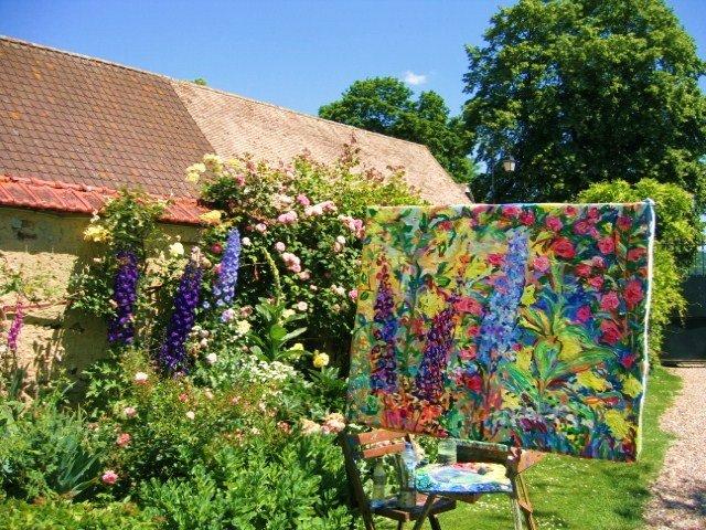 painting in the garden