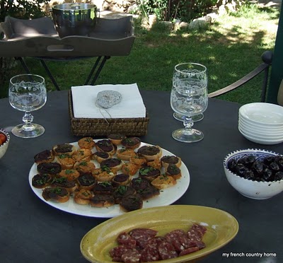 summertime-living-easy-2-my-french-country-home outdoor table laid with appetizers