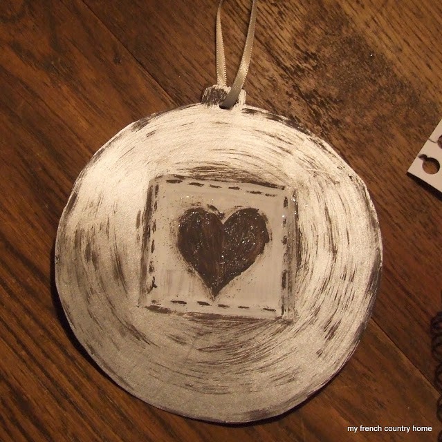 holiday-invites-my-french-country-home detail of a holiday party invitation shaped like a christmas bauble