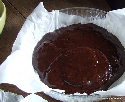 uncooked batter in lined tart pan