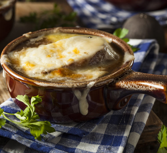Homemade French Onion Soup Sharon Santoni from My French Country Home sharing with you a delicious soup recipe for a French Classic: French Onion Soup