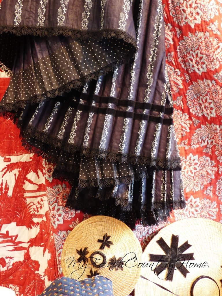 detail of antique petticoat, antique french textiles