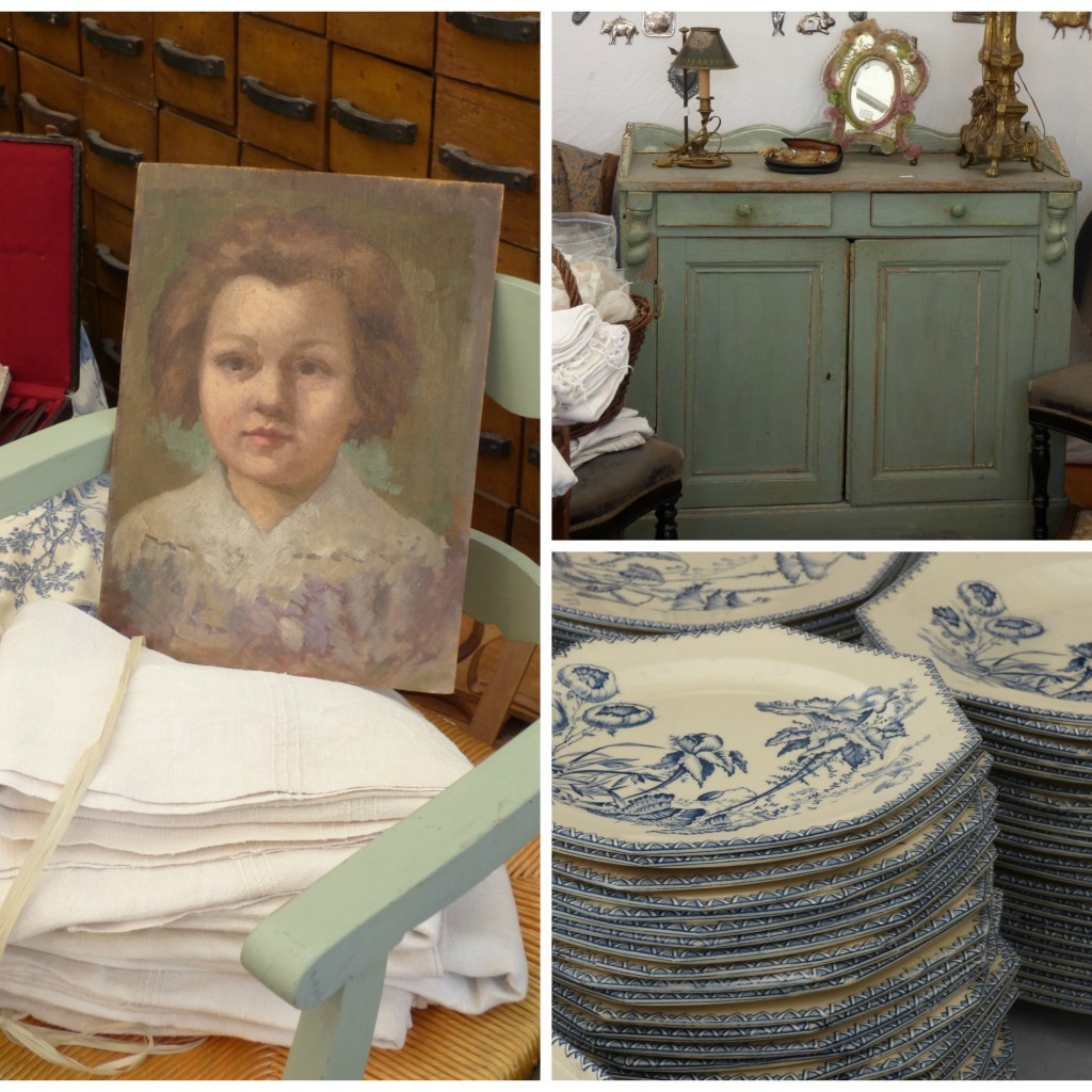 selection of antiques found at the chatou fair near paris