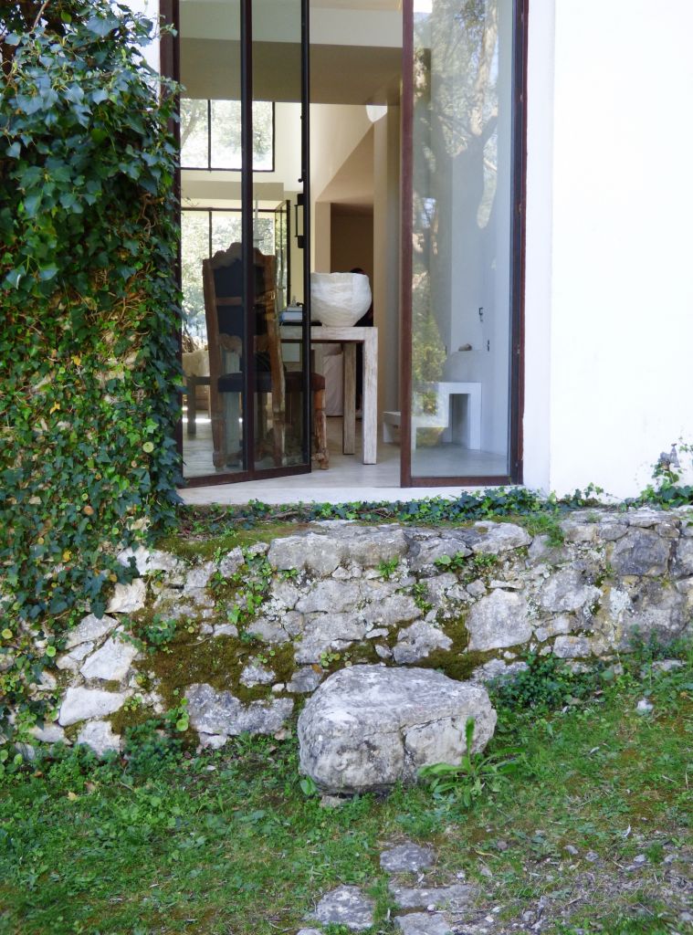 provencal garden around modern home