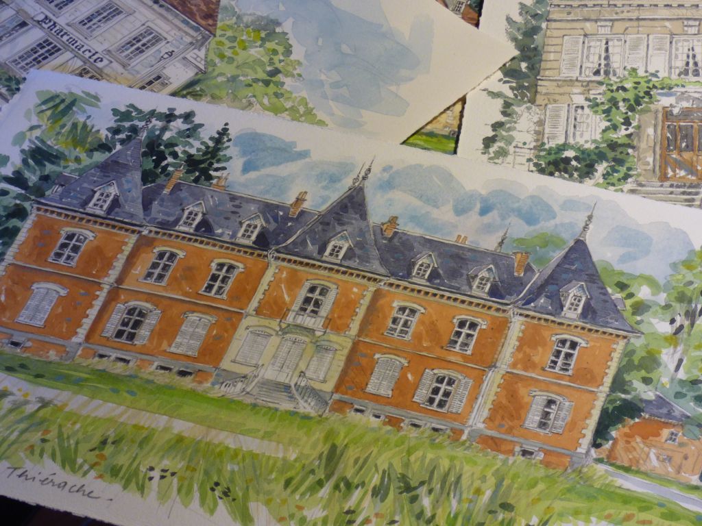 watercolour paintings of houses