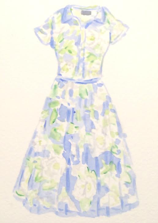 watercolour dress