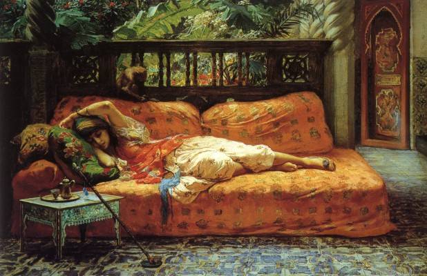 woman sleeping on daybed
