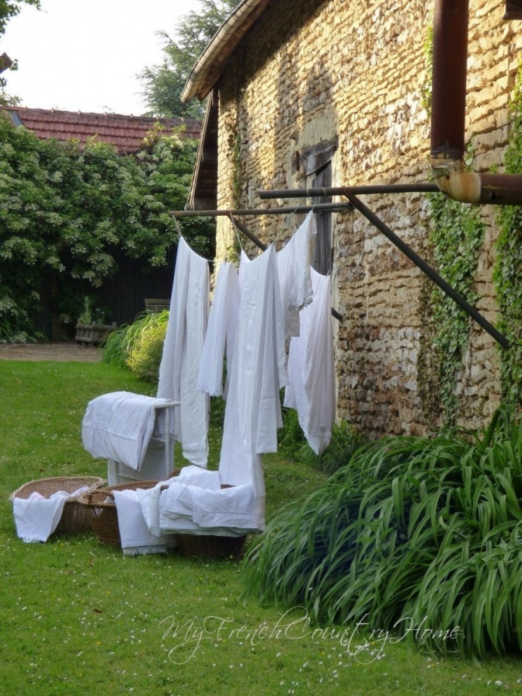 linens hanging to dry