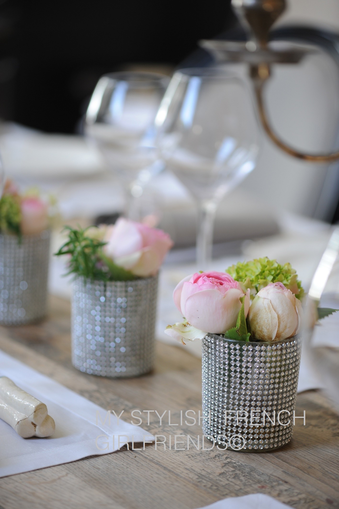 flowers on dinner table