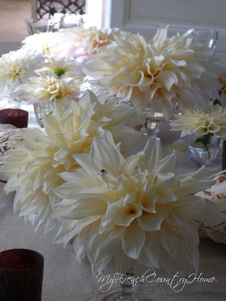 white pumpkins for a fall table