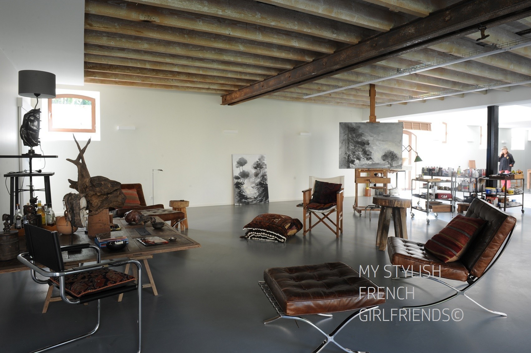 inside home with atrtwork