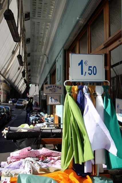 fabric on sale outside paris store