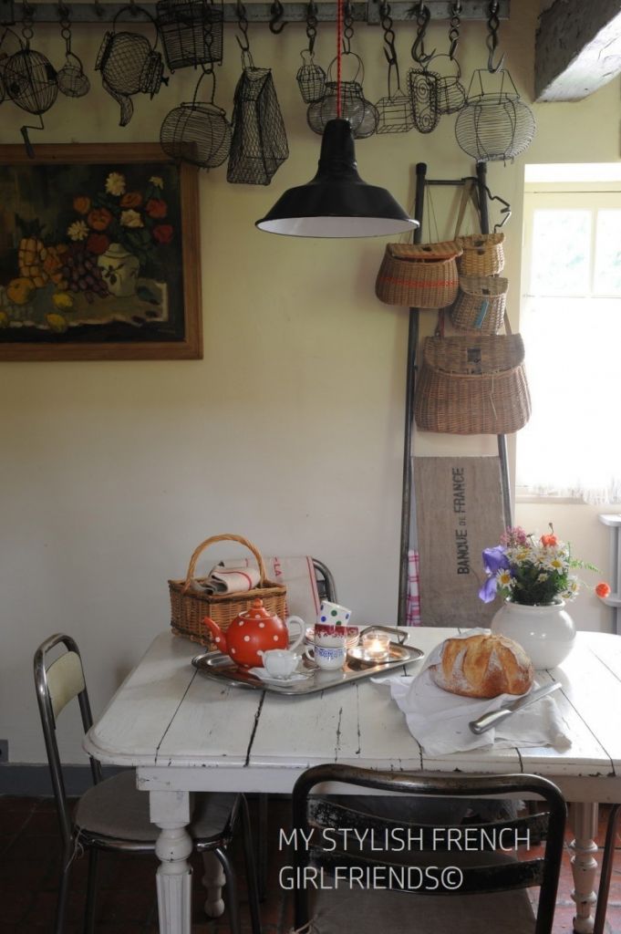 kitchen with artwork