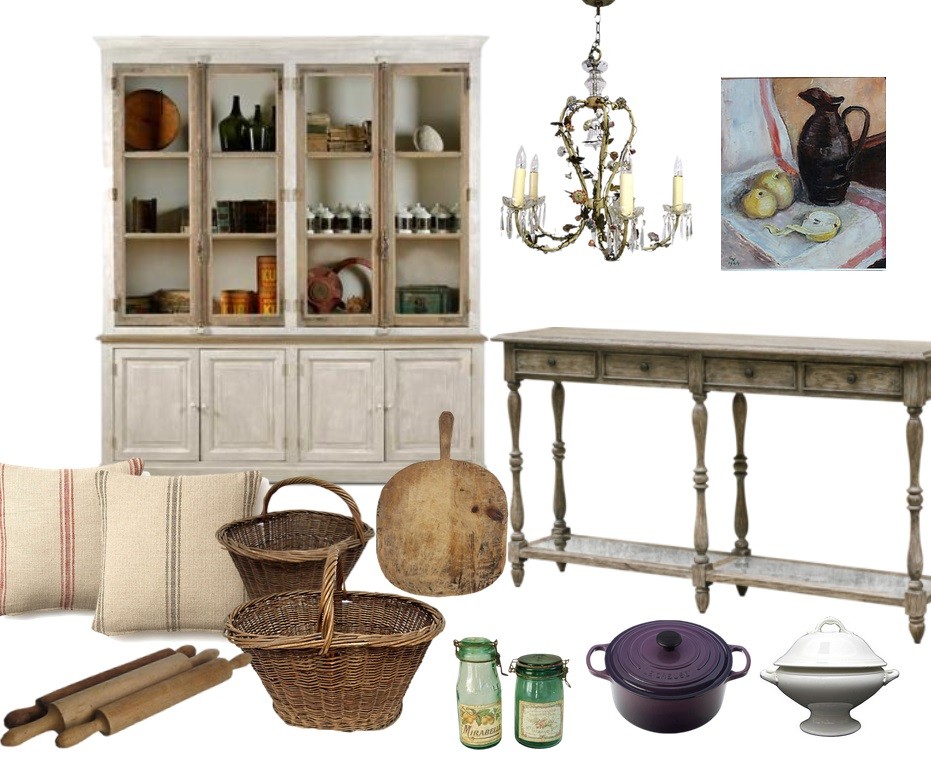 french country kitchen moodboard