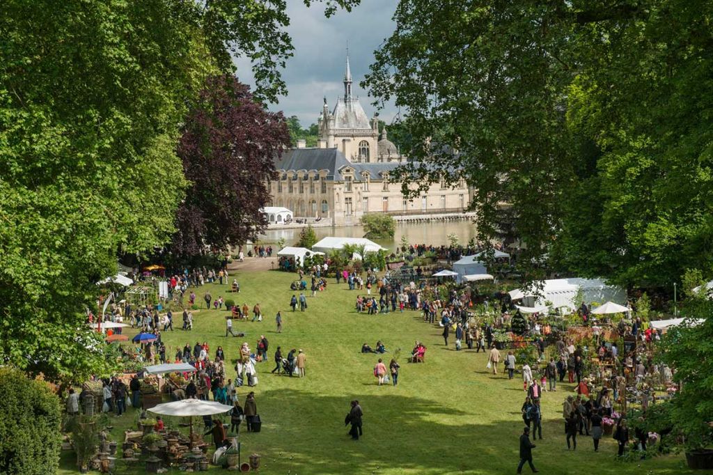plant fair in the grounds of the chateau de chantilly