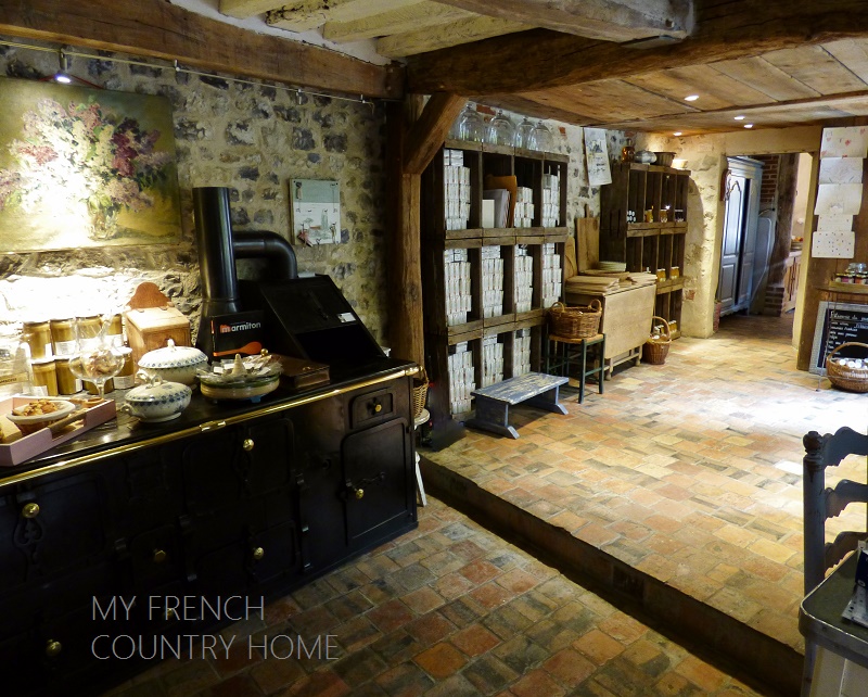 view through french kitchen