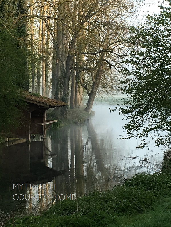 early morning mist over the river