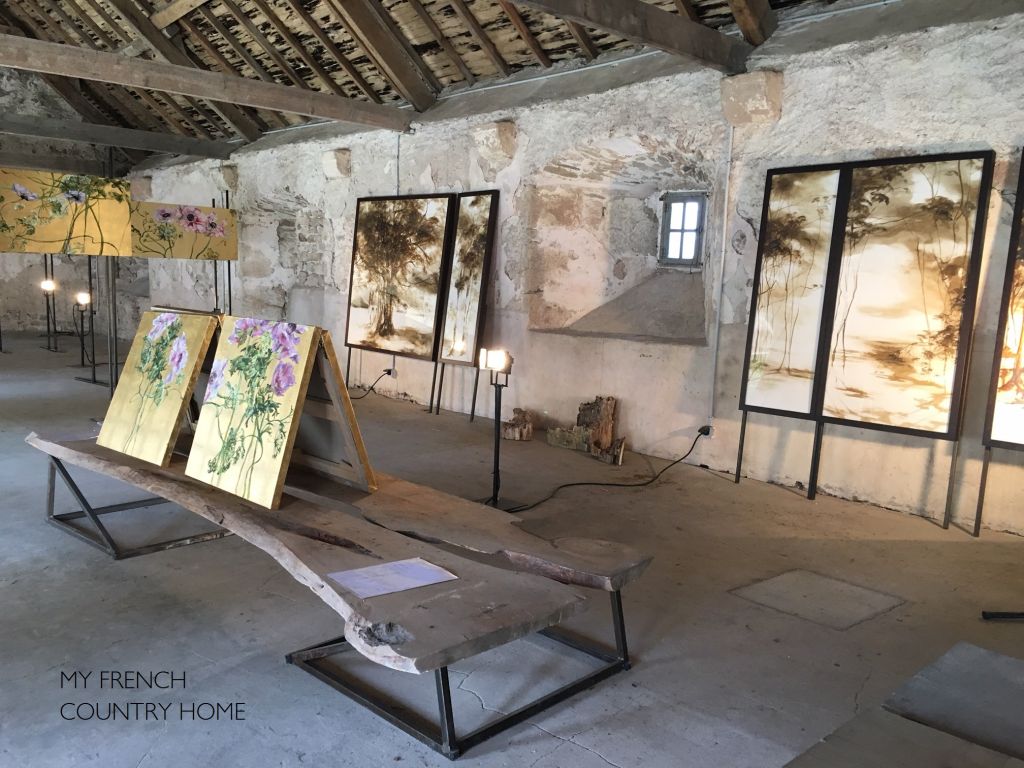 artwork displayed in barn attic