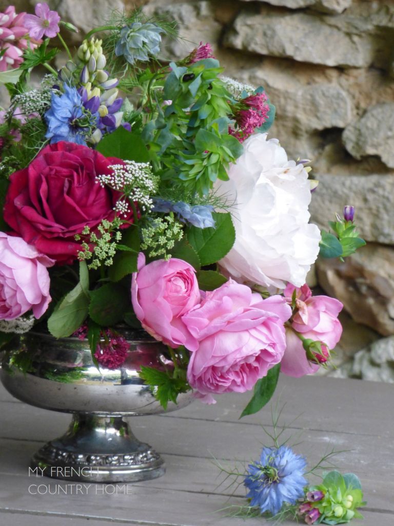 rose and peonies in the rain - MY FRENCH COUNTRY HOME