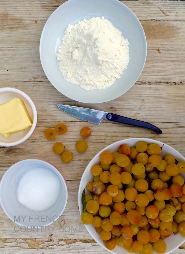 ingredients for a plum tart