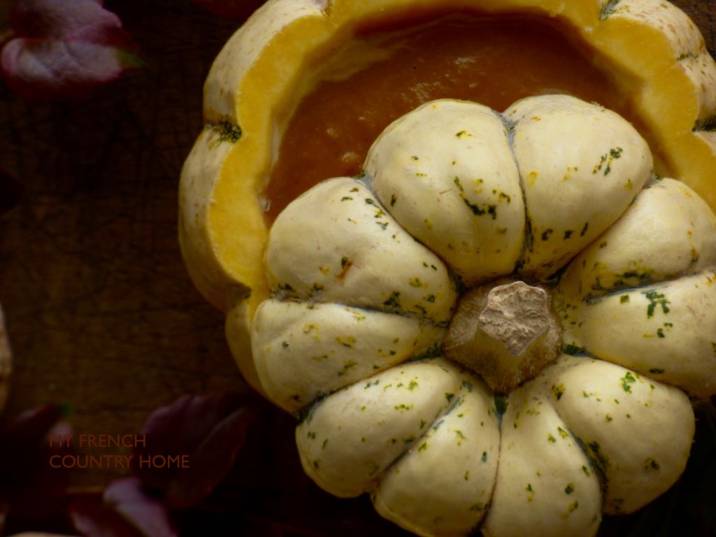 pumpkin soup in pumpkin