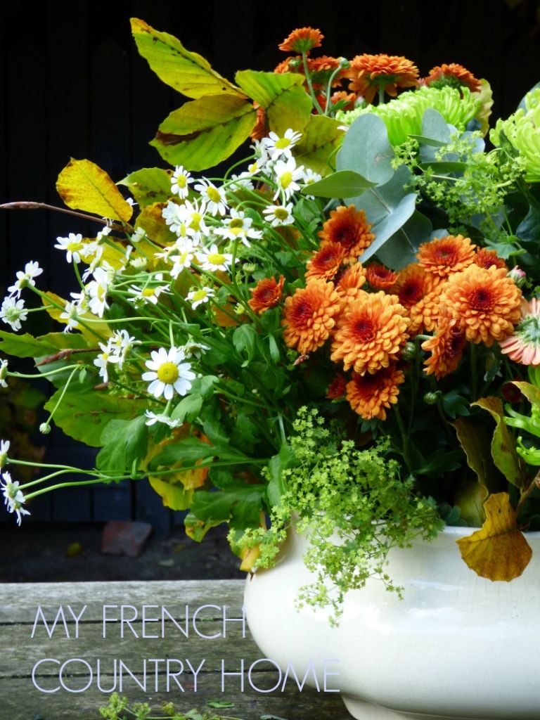 autumn bouquet with bronze flowers