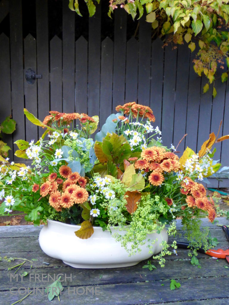 autumn bouquet with bronze flowers