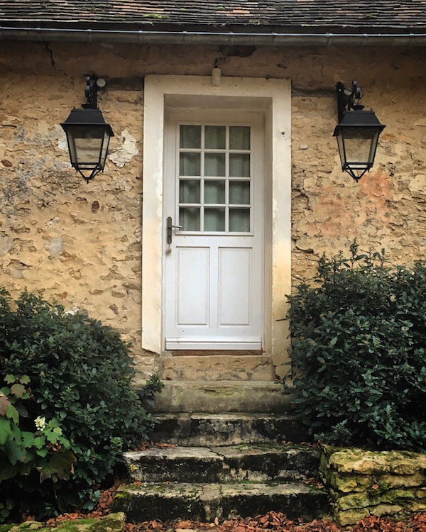 door above stone steps