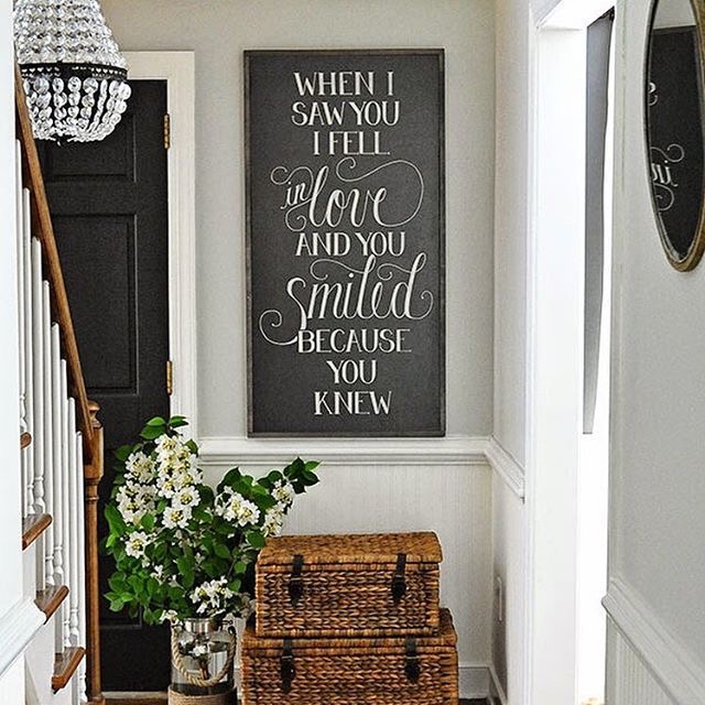 chalkboard at end of stairs