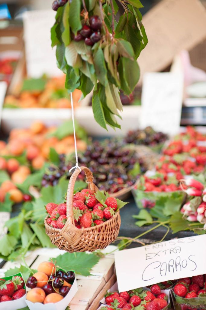 strawberries for sale on french market