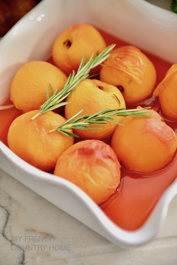 peaches with rosemary and white wine