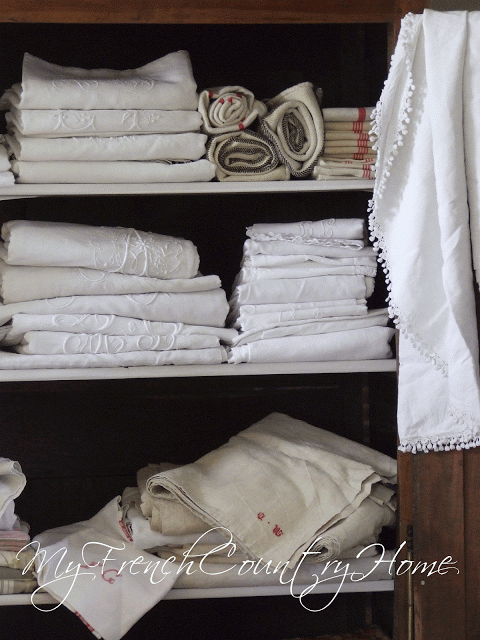 sheets in armoire