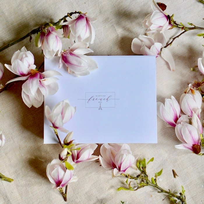 my stylish french box with magnolias and blossom