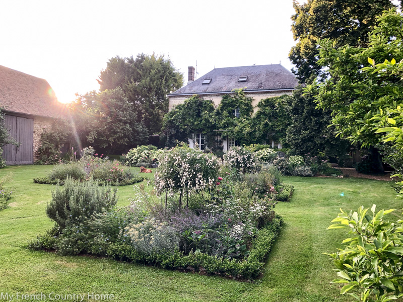 The garden at sunset- My Garden Parterres- MY FRENCH COUNTRY HOME