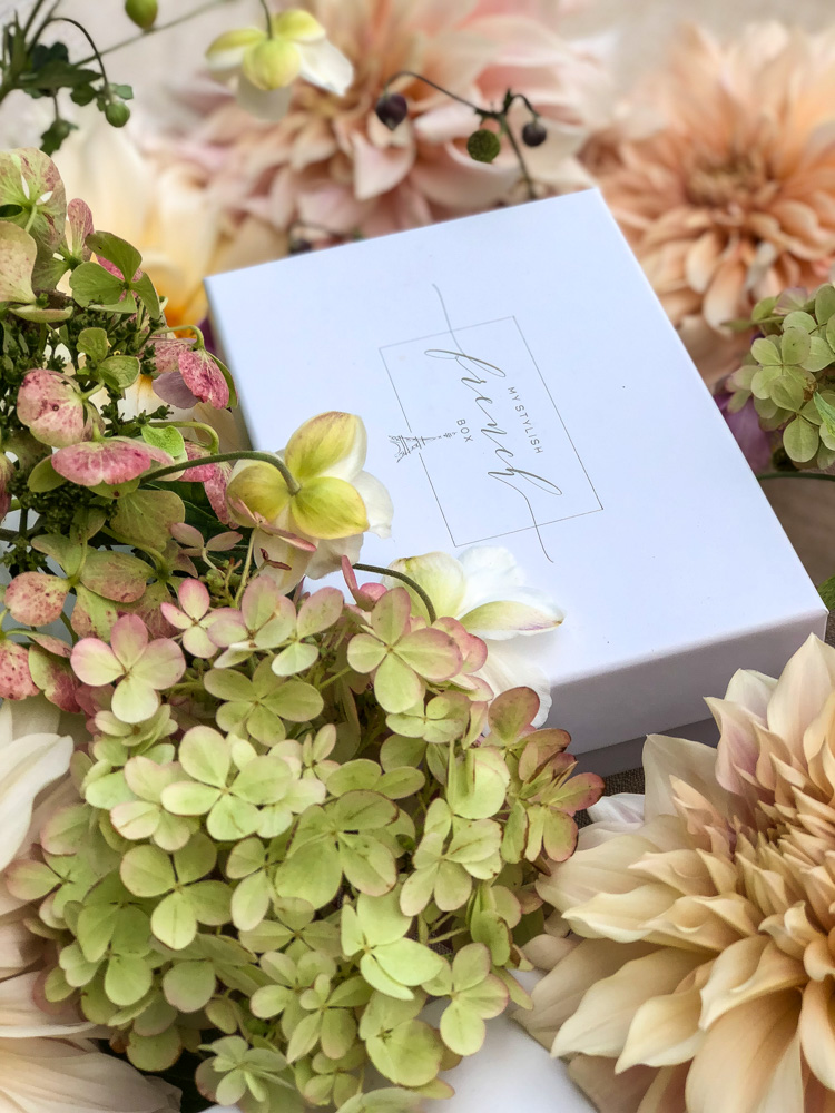 autumn leaves and flowers on my stylish french box