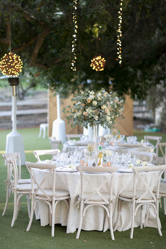 outdoor white table setting