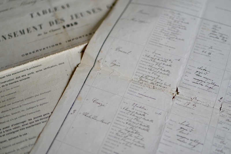 french conscription register WW1