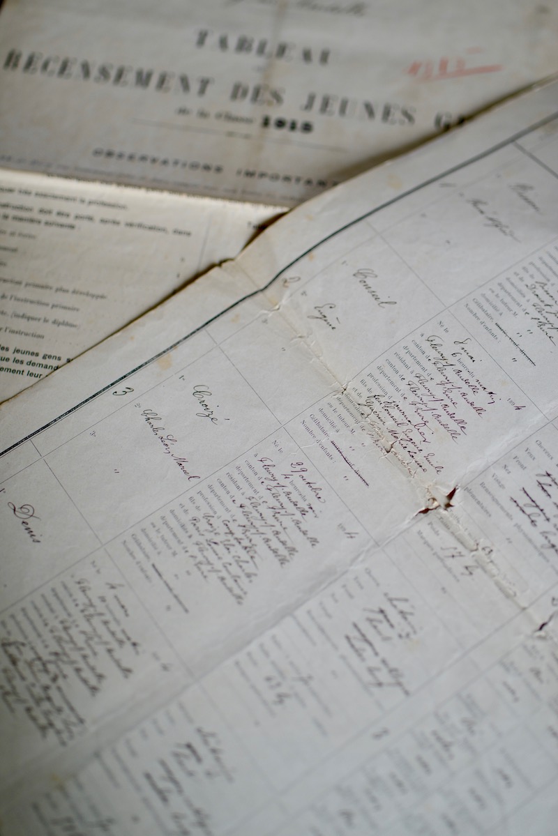 french conscription register WW1