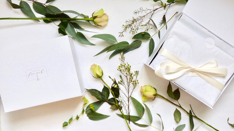 white flowers styled with My Stylish French Subscription Box