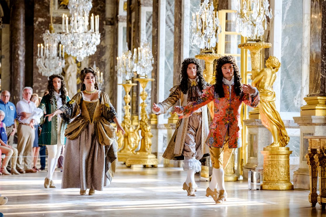The Royale Serenade Dancers in the Versailles Hall of Mirrors