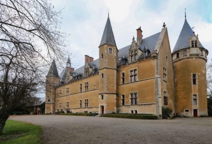 facade of french chateau