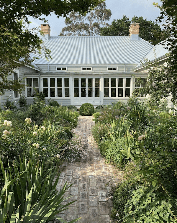 exterior view of country house with garden