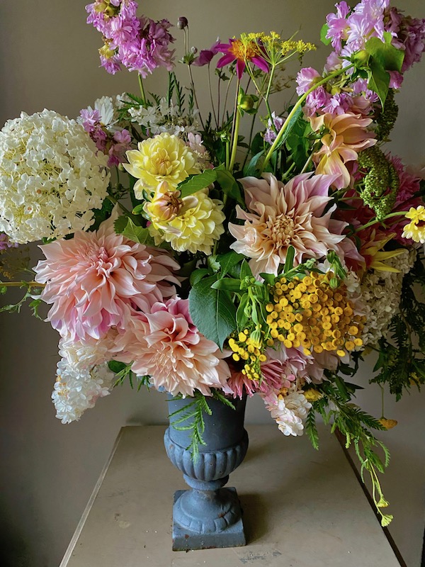 bouquet with dahlias