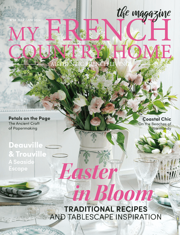 magazine cover with bouquet of pink flowers
