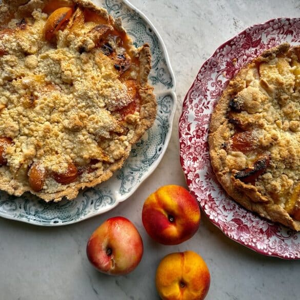 fruit tarts with peaches