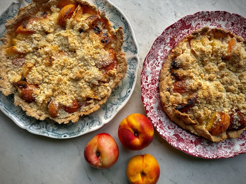 fruit tarts with peaches