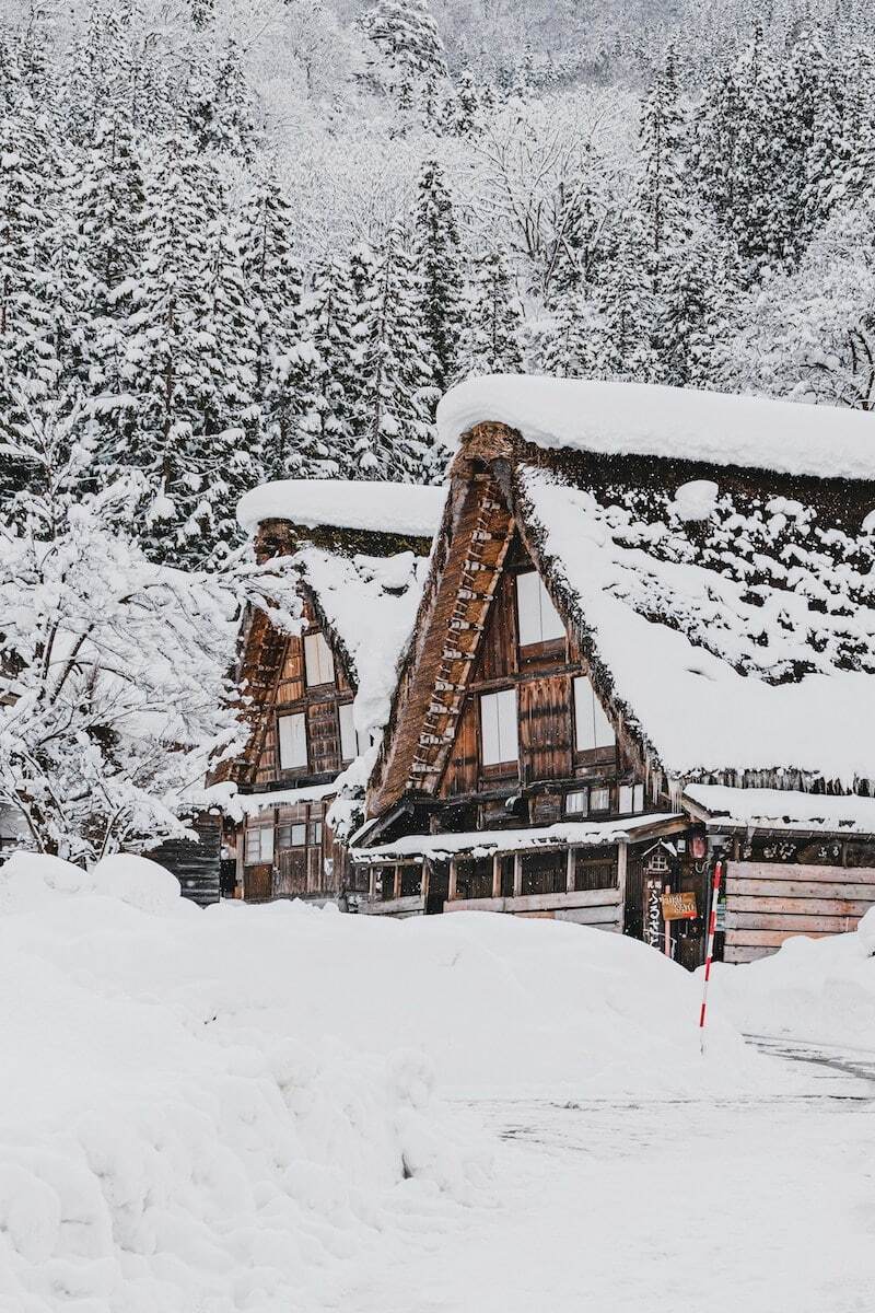 french chalet in the snow